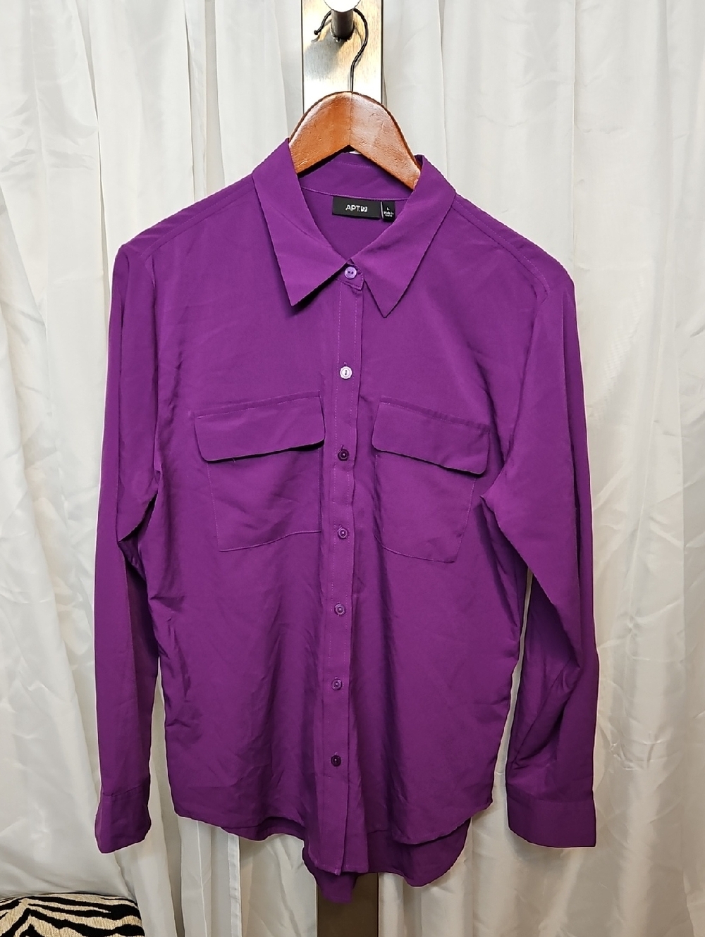 Apt. 9 Rich Purple Long-Sleeve Button Shirt L
